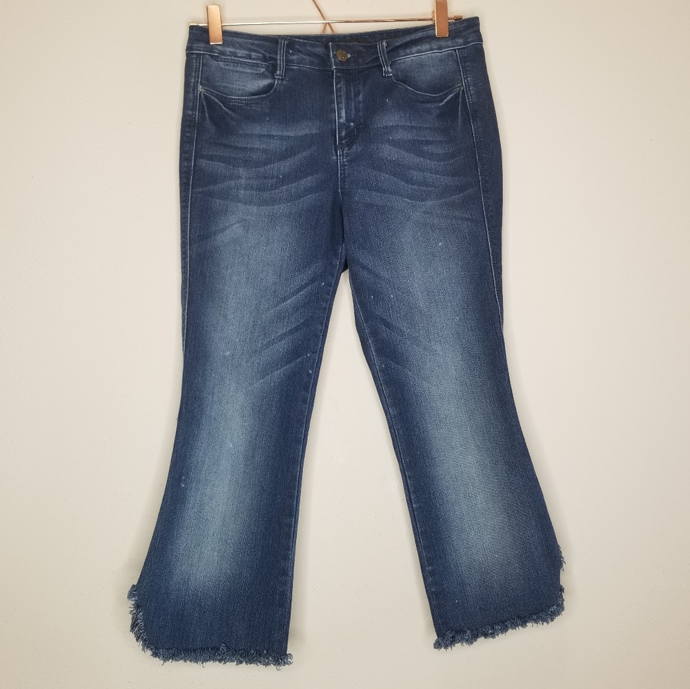Suede FARRAH high rise flare jeans sz 28 (a)